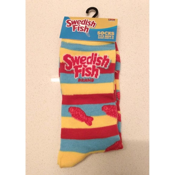 Yoohoo Oscar Mayer Swedish Fish Novelty Crew Socks Men's Shoe Size 6-12 3 Pair - Picture 2 of 10